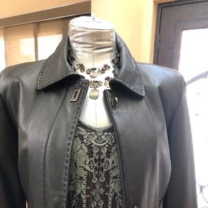 Calvin Klein genuine leather hand stitch jacket